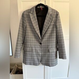 Women’s Gray Plaid Blazer